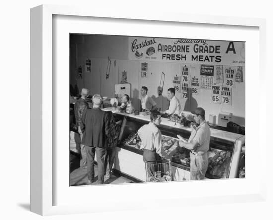 People Shopping for Food in Local Store-null-Framed Photographic Print