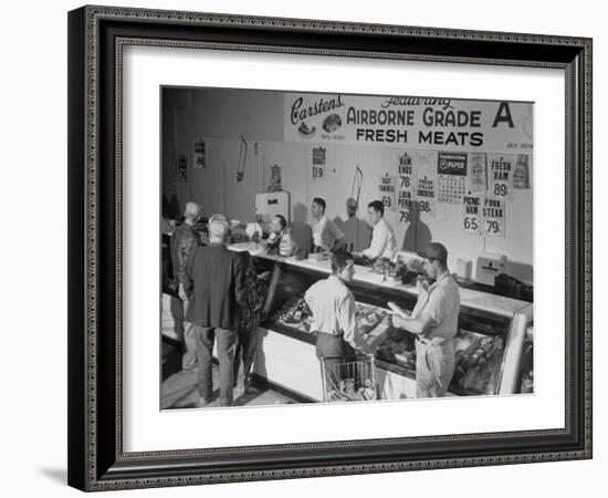 People Shopping for Food in Local Store-null-Framed Photographic Print