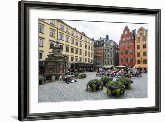 People Sitting at Stortorget Square in Gamla Stan, Stockholm, Sweden, Scandinavia, Europe-Yadid Levy-Framed Photographic Print