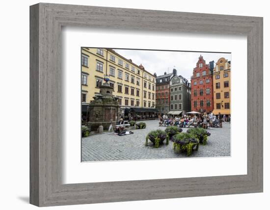 People Sitting at Stortorget Square in Gamla Stan, Stockholm, Sweden, Scandinavia, Europe-Yadid Levy-Framed Photographic Print