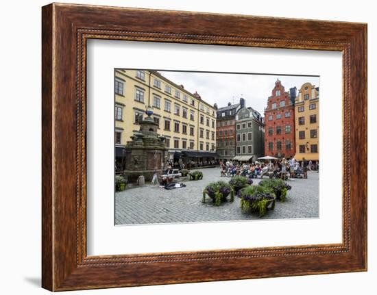 People Sitting at Stortorget Square in Gamla Stan, Stockholm, Sweden, Scandinavia, Europe-Yadid Levy-Framed Photographic Print