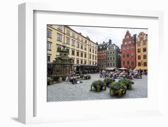 People Sitting at Stortorget Square in Gamla Stan, Stockholm, Sweden, Scandinavia, Europe-Yadid Levy-Framed Premium Photographic Print