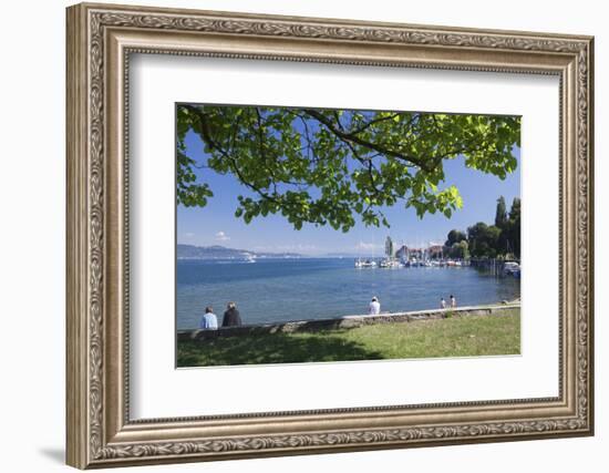 People Sitting at the Lakeshore-Markus Lange-Framed Photographic Print