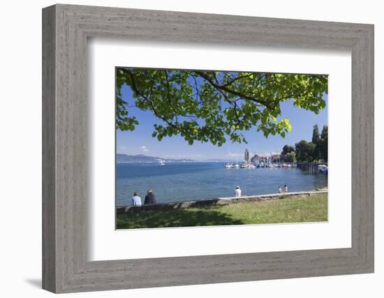 People Sitting at the Lakeshore-Markus Lange-Framed Photographic Print