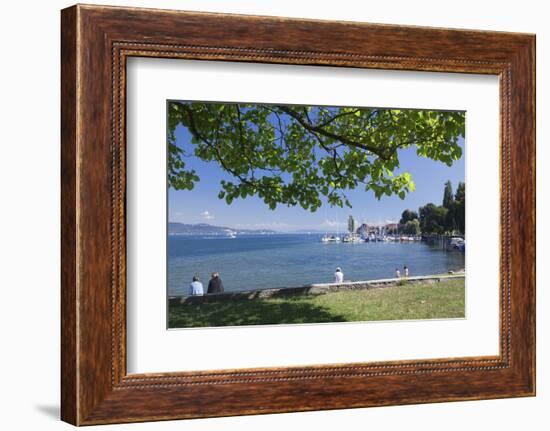 People Sitting at the Lakeshore-Markus Lange-Framed Photographic Print