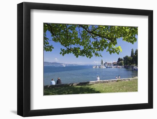 People Sitting at the Lakeshore-Markus Lange-Framed Photographic Print