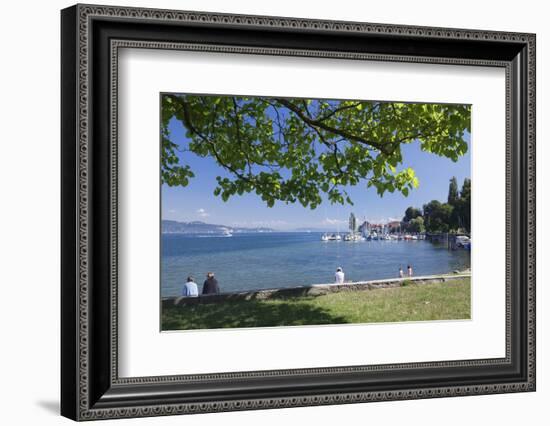 People Sitting at the Lakeshore-Markus Lange-Framed Photographic Print