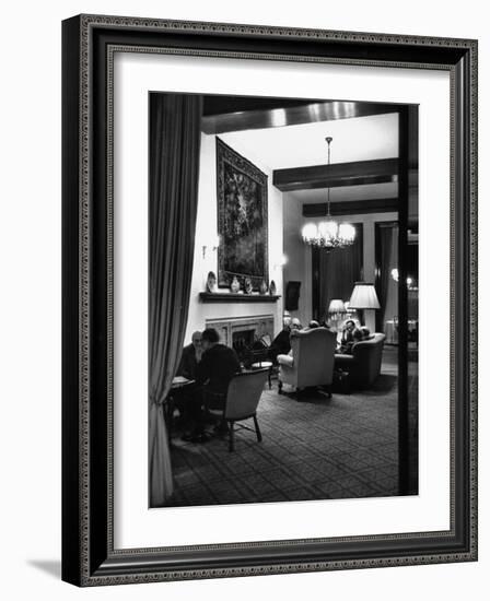 People Sitting in Lounge, at Hof Hotel-Ralph Crane-Framed Photographic Print