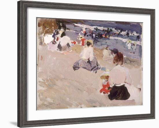 People Sitting on the Beach, 1906-Joaquín Sorolla y Bastida-Framed Giclee Print