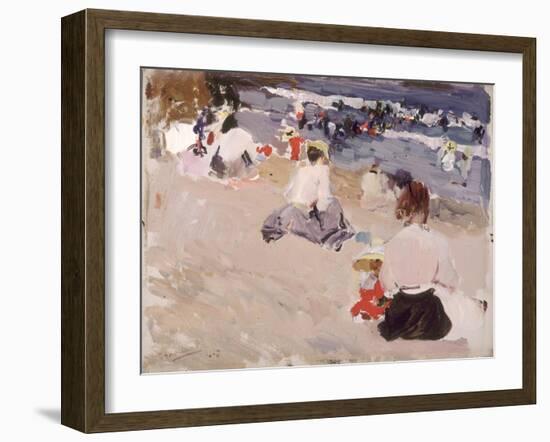 People Sitting on the Beach, 1906-Joaquín Sorolla y Bastida-Framed Giclee Print