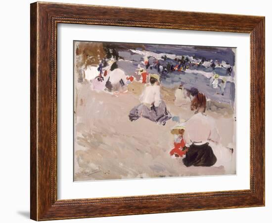 People Sitting on the Beach, 1906-Joaquín Sorolla y Bastida-Framed Giclee Print