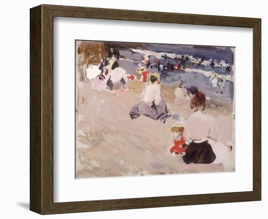 People Sitting on the Beach, 1906-Joaquín Sorolla y Bastida-Framed Giclee Print