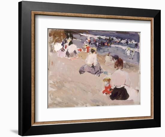 People Sitting on the Beach, 1906-Joaquín Sorolla y Bastida-Framed Giclee Print