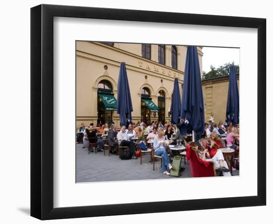 People Sitting Outside Cafe Tambosi, Munich, Germany-Yadid Levy-Framed Photographic Print