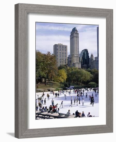 People Skating in Central Park, Manhattan, New York City, New York, USA-Peter Scholey-Framed Photographic Print