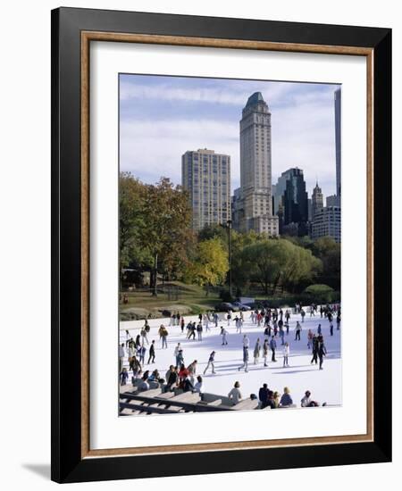 People Skating in Central Park, Manhattan, New York City, New York, USA-Peter Scholey-Framed Photographic Print