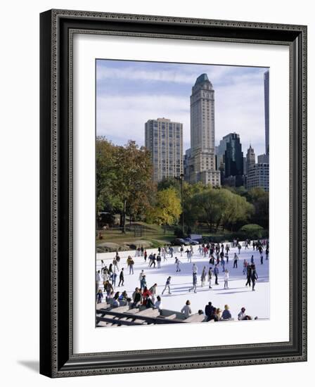 People Skating in Central Park, Manhattan, New York City, New York, USA-Peter Scholey-Framed Photographic Print