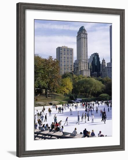 People Skating in Central Park, Manhattan, New York City, New York, USA-Peter Scholey-Framed Photographic Print