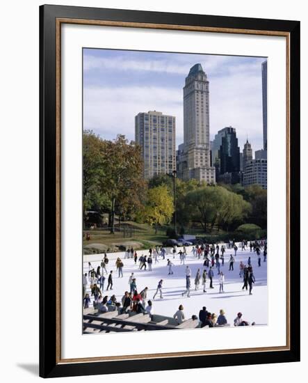 People Skating in Central Park, Manhattan, New York City, New York, USA-Peter Scholey-Framed Photographic Print