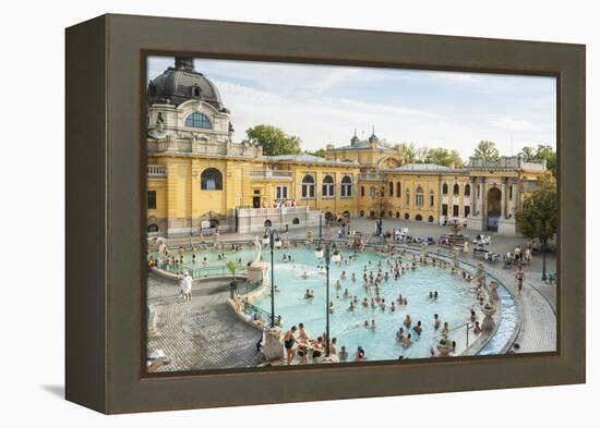 People Soaking and Swimming in the Famous Szechenhu Thermal Bath, Budapest, Hungary-Kimberly Walker-Framed Premier Image Canvas