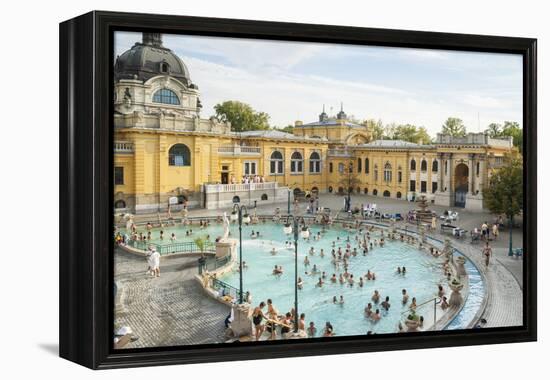 People Soaking and Swimming in the Famous Szechenhu Thermal Bath, Budapest, Hungary-Kimberly Walker-Framed Premier Image Canvas