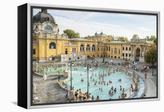 People Soaking and Swimming in the Famous Szechenhu Thermal Bath, Budapest, Hungary-Kimberly Walker-Framed Premier Image Canvas