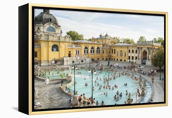 People Soaking and Swimming in the Famous Szechenhu Thermal Bath, Budapest, Hungary-Kimberly Walker-Framed Premier Image Canvas