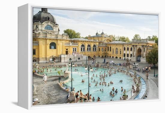 People Soaking and Swimming in the Famous Szechenhu Thermal Bath, Budapest, Hungary-Kimberly Walker-Framed Premier Image Canvas