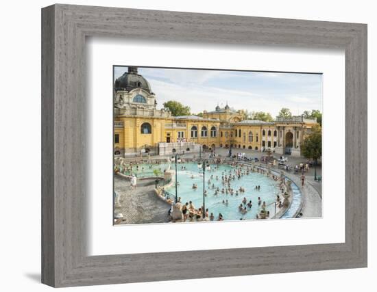 People Soaking and Swimming in the Famous Szechenhu Thermal Bath, Budapest, Hungary-Kimberly Walker-Framed Photographic Print