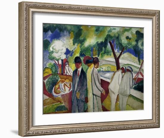 People Strolling 1913-Auguste Macke-Framed Giclee Print