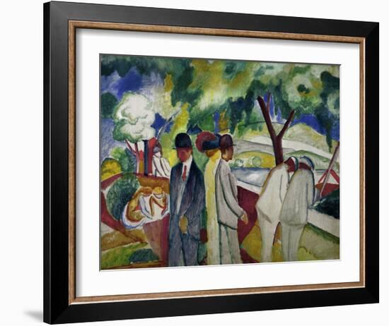 People Strolling 1913-Auguste Macke-Framed Giclee Print