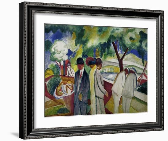 People Strolling 1913-Auguste Macke-Framed Giclee Print