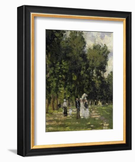 People Strolling, from Le Bassin D'Argenteuil, the Lake at Argenteuil, France, C. 1872, Detail-Claude Monet-Framed Giclee Print