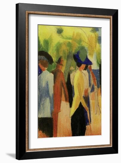 People Strolling under Trees-Auguste Macke-Framed Giclee Print