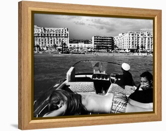 People Sunbathing During the Cannes Film Festival-Paul Schutzer-Framed Premier Image Canvas