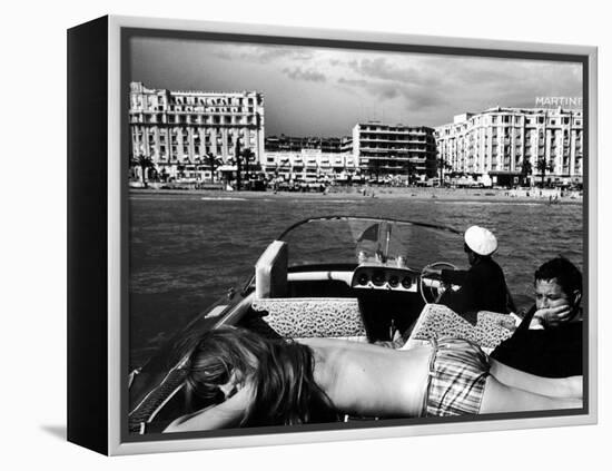 People Sunbathing During the Cannes Film Festival-Paul Schutzer-Framed Premier Image Canvas