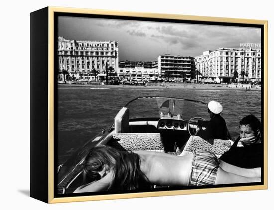 People Sunbathing During the Cannes Film Festival-Paul Schutzer-Framed Premier Image Canvas