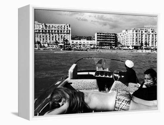 People Sunbathing During the Cannes Film Festival-Paul Schutzer-Framed Premier Image Canvas