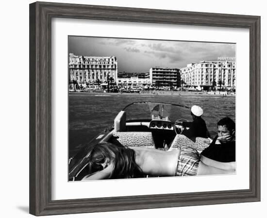 People Sunbathing During the Cannes Film Festival-Paul Schutzer-Framed Photographic Print