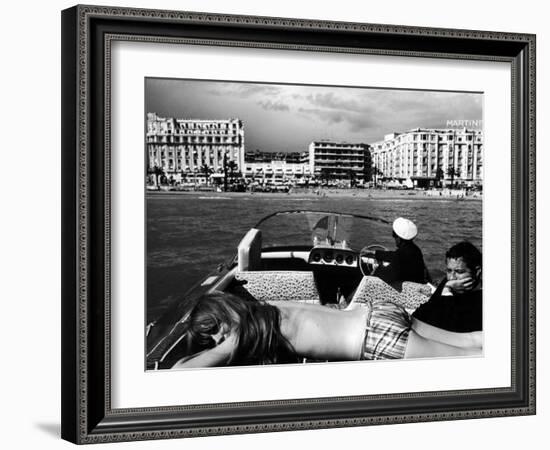 People Sunbathing During the Cannes Film Festival-Paul Schutzer-Framed Photographic Print