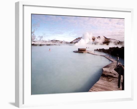 People Swim in the Blue Lagoon Spa in Grindavik, Iceland-null-Framed Photographic Print