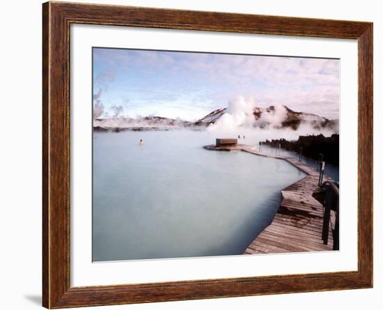 People Swim in the Blue Lagoon Spa in Grindavik, Iceland-null-Framed Photographic Print