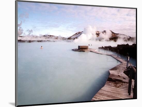 People Swim in the Blue Lagoon Spa in Grindavik, Iceland-null-Mounted Photographic Print