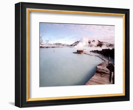 People Swim in the Blue Lagoon Spa in Grindavik, Iceland-null-Framed Photographic Print