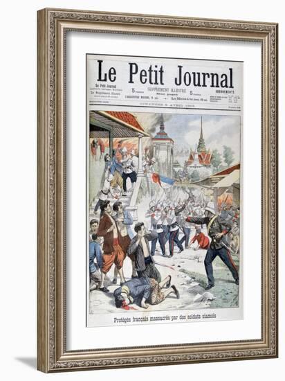 People under French Protection Massacred by Siamese Soldiers, Siam, 1903-null-Framed Giclee Print