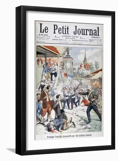 People under French Protection Massacred by Siamese Soldiers, Siam, 1903-null-Framed Giclee Print