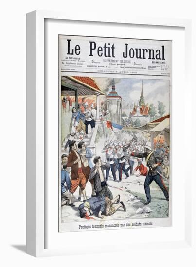 People under French Protection Massacred by Siamese Soldiers, Siam, 1903-null-Framed Giclee Print