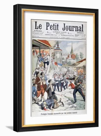 People under French Protection Massacred by Siamese Soldiers, Siam, 1903-null-Framed Giclee Print