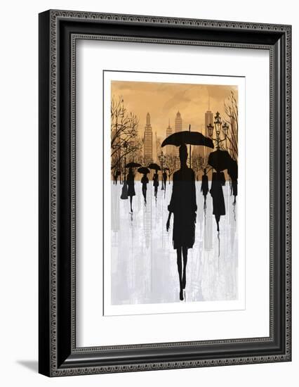 People under Rain in New York-isaxar-Framed Photographic Print