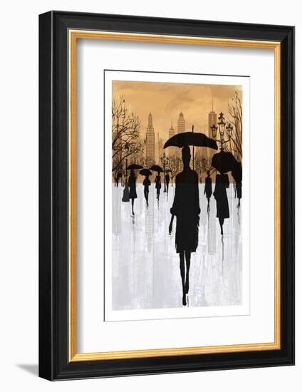 People under Rain in New York-isaxar-Framed Photographic Print